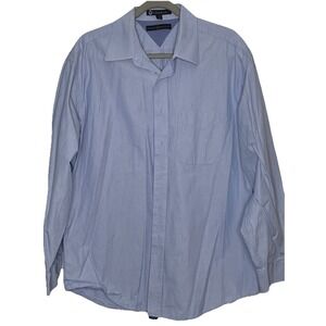 Tommy Hilfiger Men's Regular Fit Button Down Dress Shirt Stripe Blue Size xL